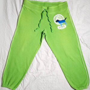 Vintage Y2K Victoria’s Secret Pink Green Sweatpants PINK 1986 Crest Size Small